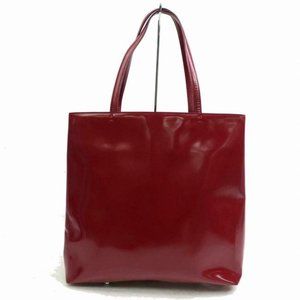 Prada Satchel Style Or Purse Red Patent Leather And Red Leather Tote